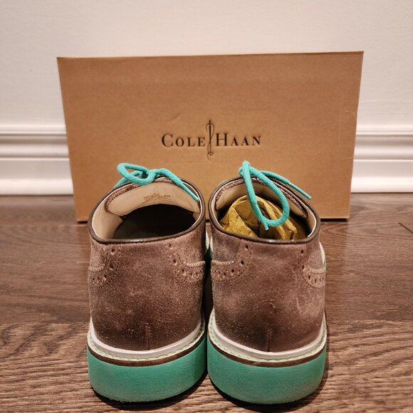 COLE HAAN - Men's Air Franklin Wingtip Smoke Suede - Picture 5 of 7